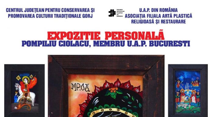 Expoziție de icoane pictate pe sticlă, vernisată astăzi la sediul CJCPCT Gorj