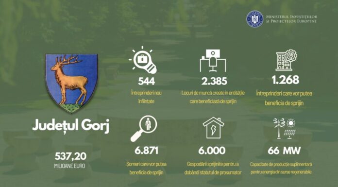 PTJ: Proiecte de peste 495 milioane de euro depuse de IMM-urile din Gorj