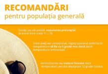 Recomandări ale Ministerului Sănătăţii pe perioada caniculei