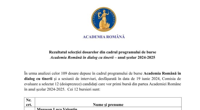 Primesc bursă din partea Academiei Române