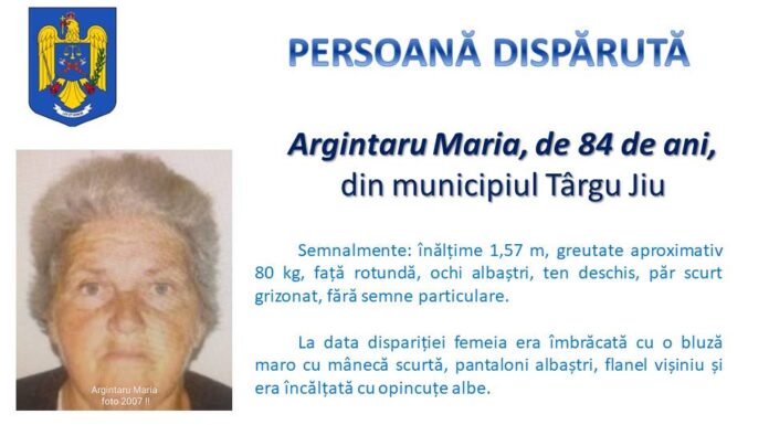 Femeie de 84 de ani, pusă în urmărire națională
