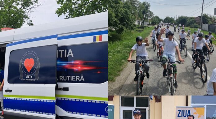 Polițiștii au marcat Ziua Biciclistului, alături de elevii din Bărbătești