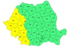 Cod galben de ploi și vijelii, valabil pentru județul Gorj