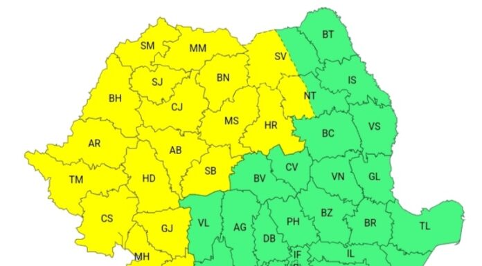 Gorjul, sub un nou cod galben de furtuni