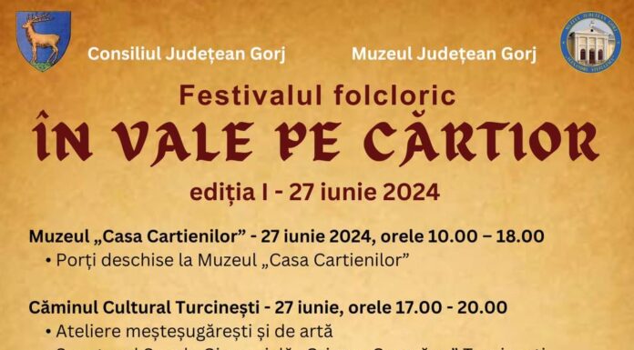 Festival folcloric cu intrare gratuită, mâine, la Turcinești