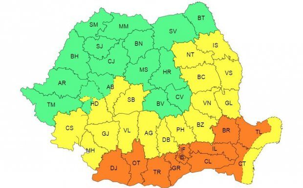 Azi: Cod galben și cod portocaliu de caniculă