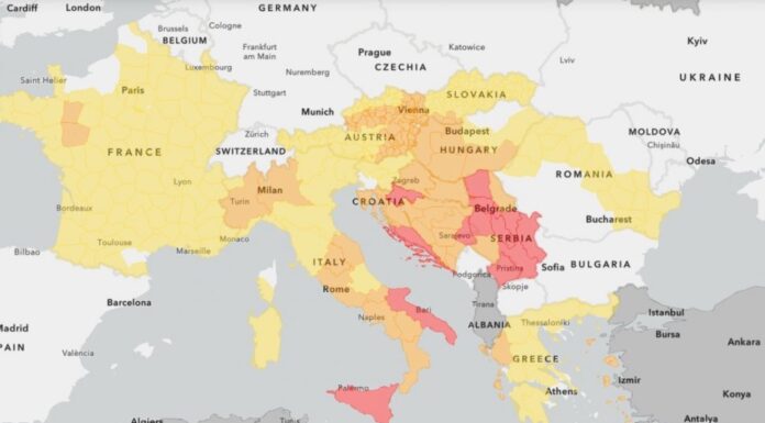 Cod roșu de caniculă în Europa