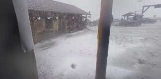 Strat gros de grindină pe Transalpina! Băcița Mărioara n-a mai văzut așa ceva!