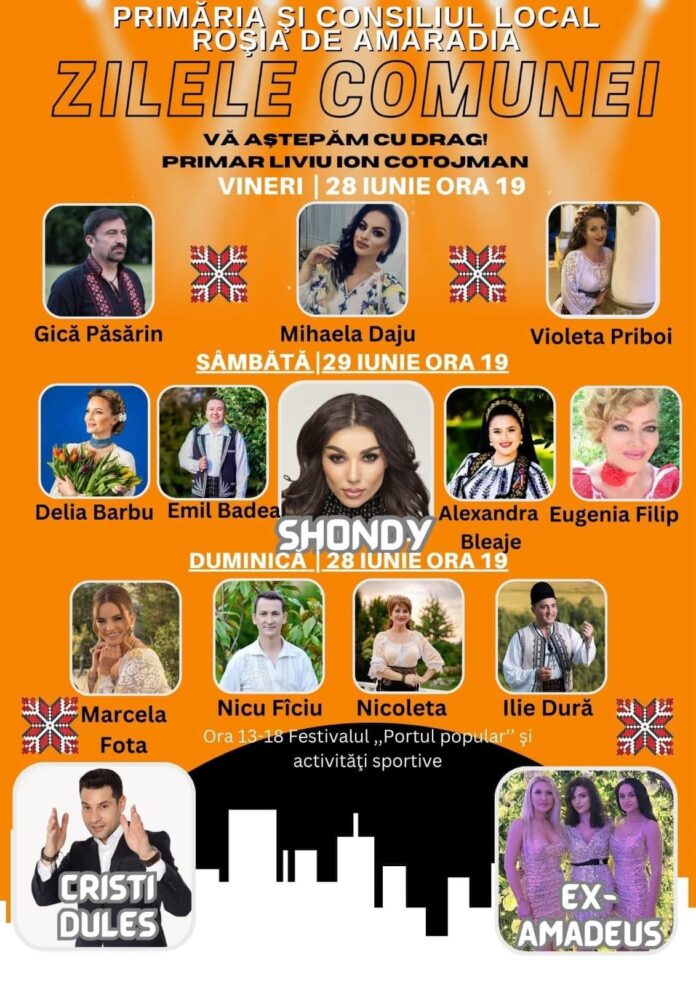 zilele comunei rosia de amaradia