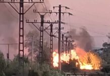 Incendiu puternic la Bumbești-Jiu