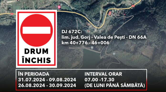 Drum județean închis pentru lucrări de modernizare