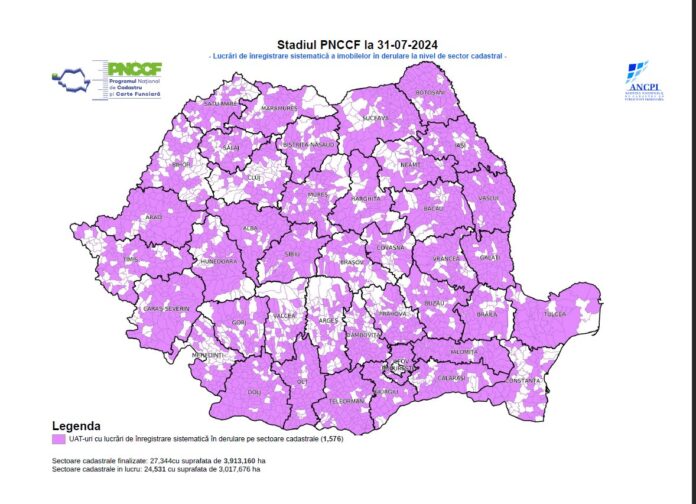 Care este stadiul lucrărilor de cadastrare gratuită în România