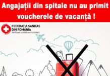 Federația Sanitas, apel pentru distribuirea voucherelor de vacanță pentru angajații din spitale