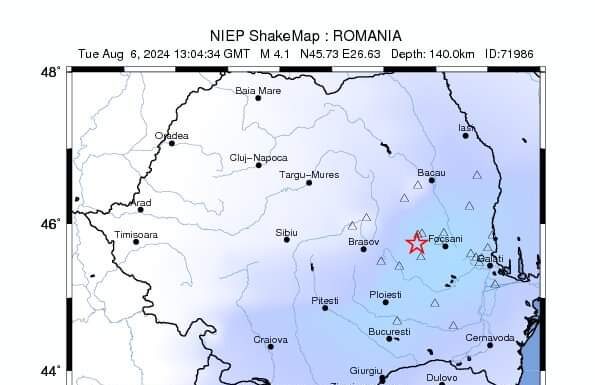 Cutremur cu magnitudinea 4,1 în zona seismică Vrancea