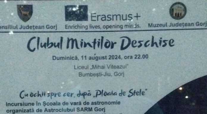 Perseidele – ,,ploaia” de meteori, observată cu telescopul, duminică, 11 august 2024, la Liceul ,,Mihai Viteazul” din Bumbești Jiu