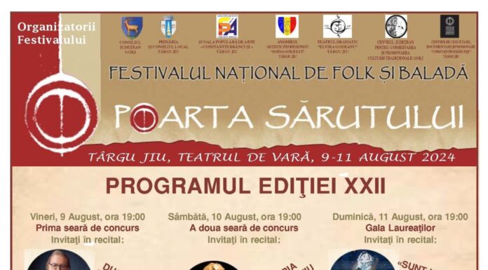Începe Festivalul ”Poarta Sărutului” de la Târgu Jiu. Ce premii sunt puse la bătaie