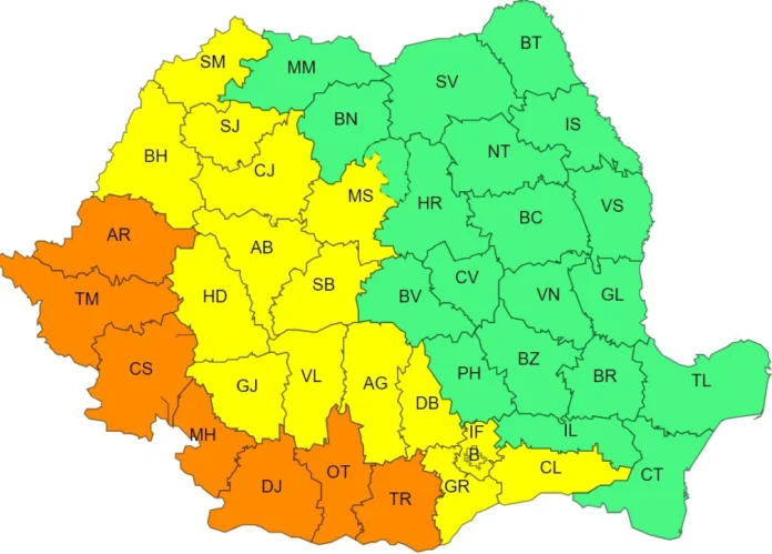 Cod galben de caniculă în Gorj