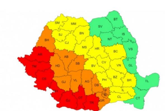 Oltenia, sub cod roșu și portocaliu de caniculă