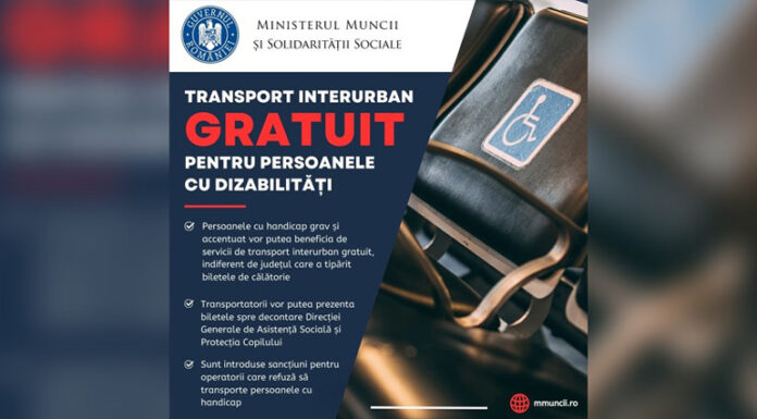 Transport interurban gratuit pentru persoanele cu dizabilități