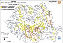 Risc de viituri pe râuri din mai multe județe, până luni
