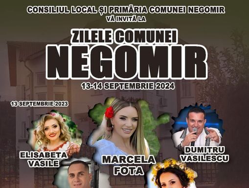 Negomir: Zilele comunei, cu artiști îndrăgiți!