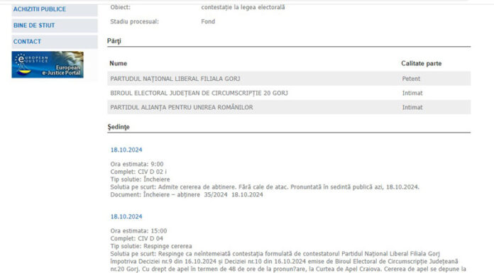 PNL Gorj a contestat listele AUR pentru parlamentare