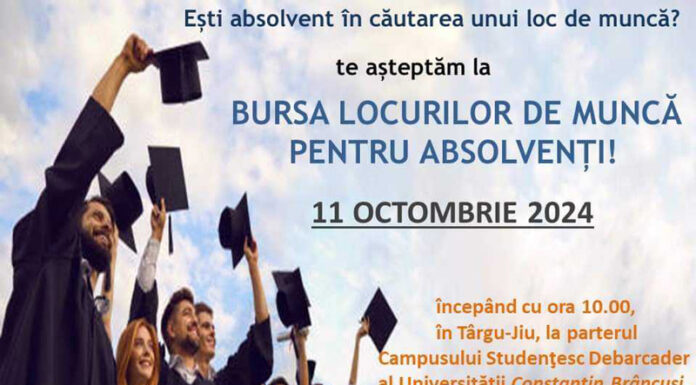 Firmele promit peste 600 de joburi la Bursa absolvenților, organizată la Târgu Jiu