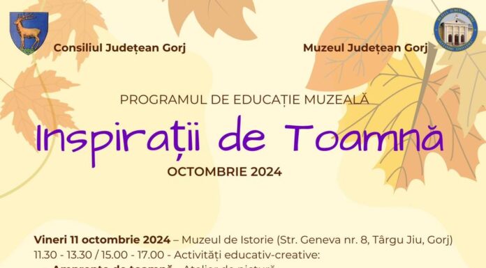 Începe programul ”Inspirații de toamnă”, la Muzeul Județean