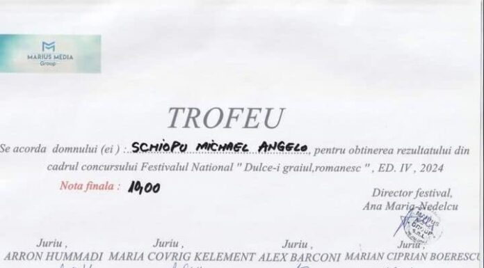 Încă un trofeu pentru un cursant al ȘPA Târgu Jiu