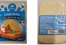 Cașcaval retras de la vânzare