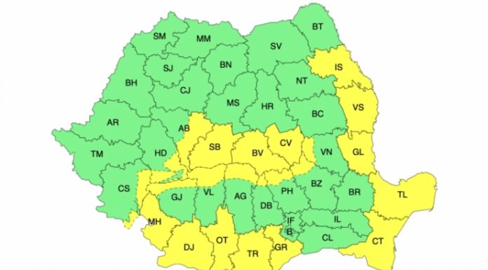 Cod galben de vânt puternic și viscol