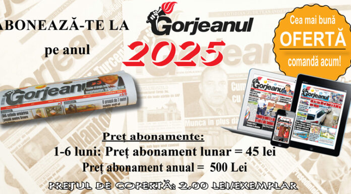 Anunț pentru abonații Gorjeanul