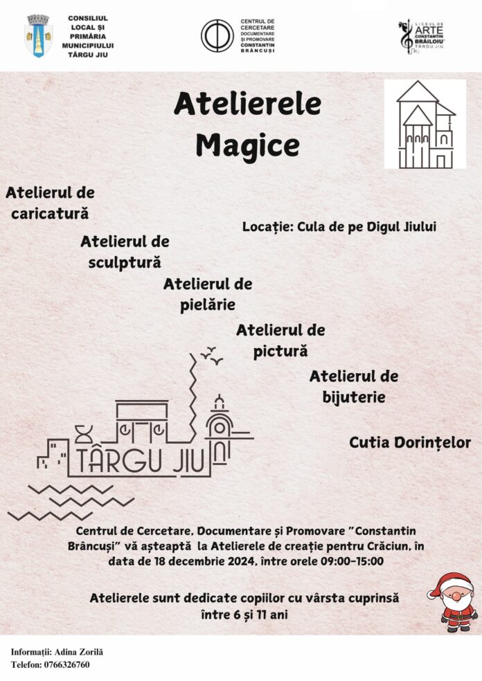 Târgu Jiu: Debutează Atelierele Magice pentru copii
