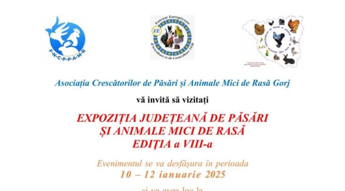 Expoziție de păsări și animale mici, la Târgu Jiu