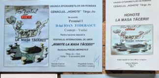 FESTIVALUL INTERNAȚIONAL DE UMOR „HOHOTE LA MASA TĂCERII!” Târgu-Jiu – Gorj, 9 decembrie 2024 – ediția I, online