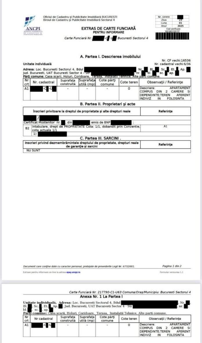 Cărțile funciare vor fi eliberate gratuit