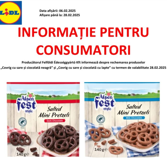 Două produse alimentare vândute de Lidl, retrase de la comercializare
