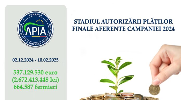APIA: Stadiul autorizării plăților finale aferente anului de cerere 2024