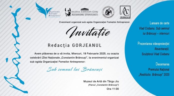 ”Sub semnul lui Brâncuși”, la Muzeul de Artă Târgu Jiu