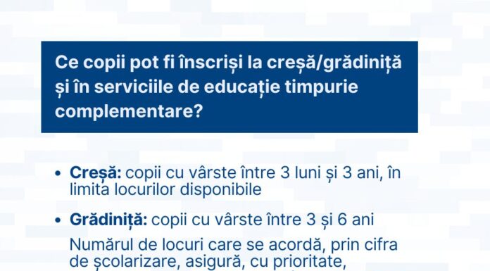 Informaţii privind înscrierea la grădiniţă şi creşă