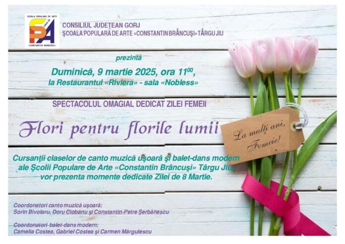 Spectacol de muzică ușoară, balet și dans modern, mâine la Târgu Jiu