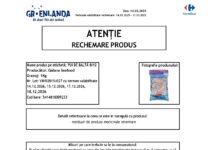 Produs alimentar, retras de la vânzare din Carrefour și Metro