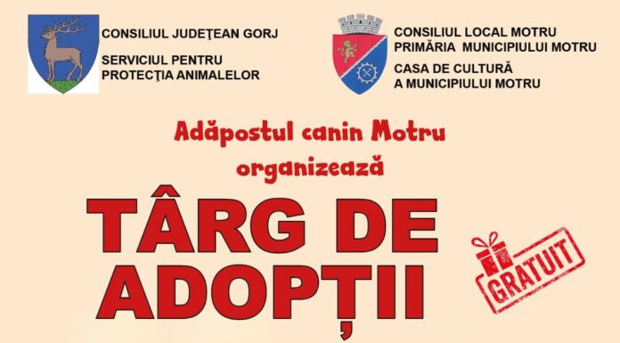 Târg de adopții pentru iubitorii de animale, la Motru