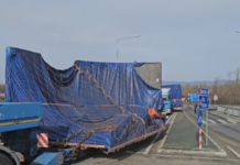 DRDP Craiova: Convoiul agabaritic traversează județul Gorj – FOTO