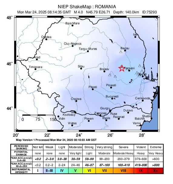 Cutremur în zona seismică Vrancea