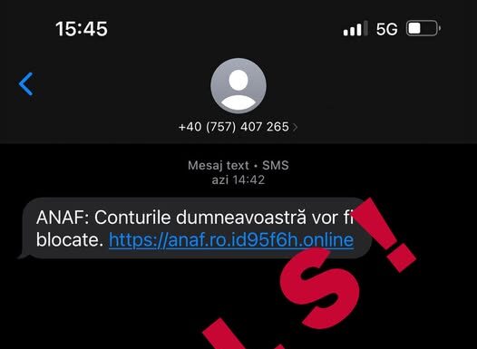 Mesaje SMS false în numele ANAF
