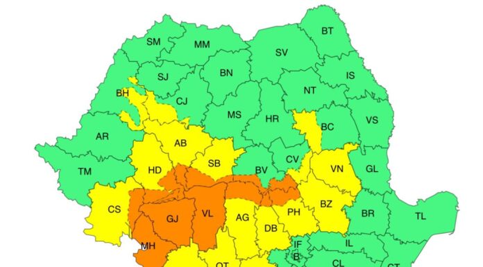 Cod portocaliu în Gorj! Și un avertisment hidrologic