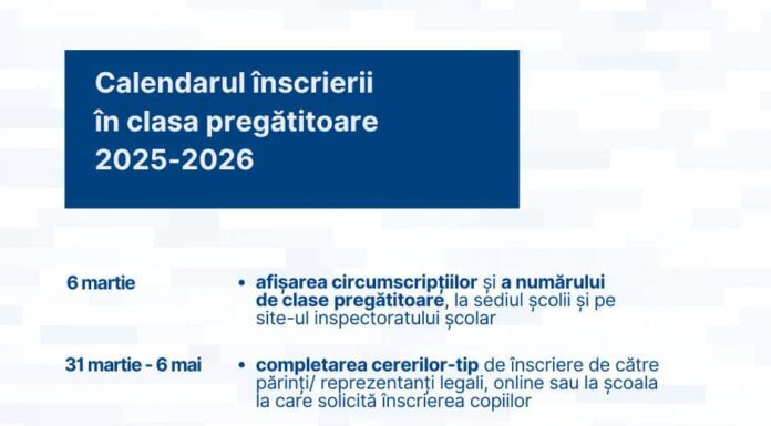 Calendarul de înscriere în învățământul primar