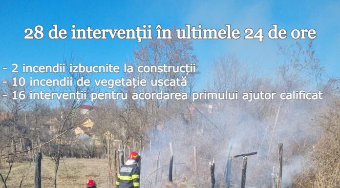 ISU Gorj: 12 incendii în 24 de ore! Prim-ajutor în 16 cazuri