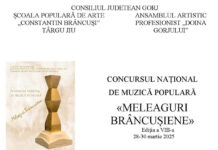 O nouă ediție a Festivalului ,,Meleaguri Brâncușiene”